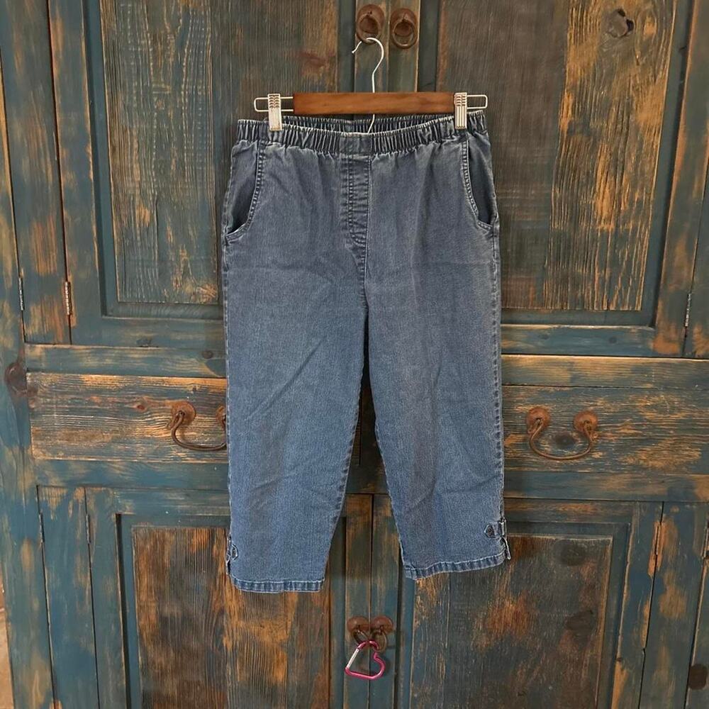 Allison daley blue denim capri